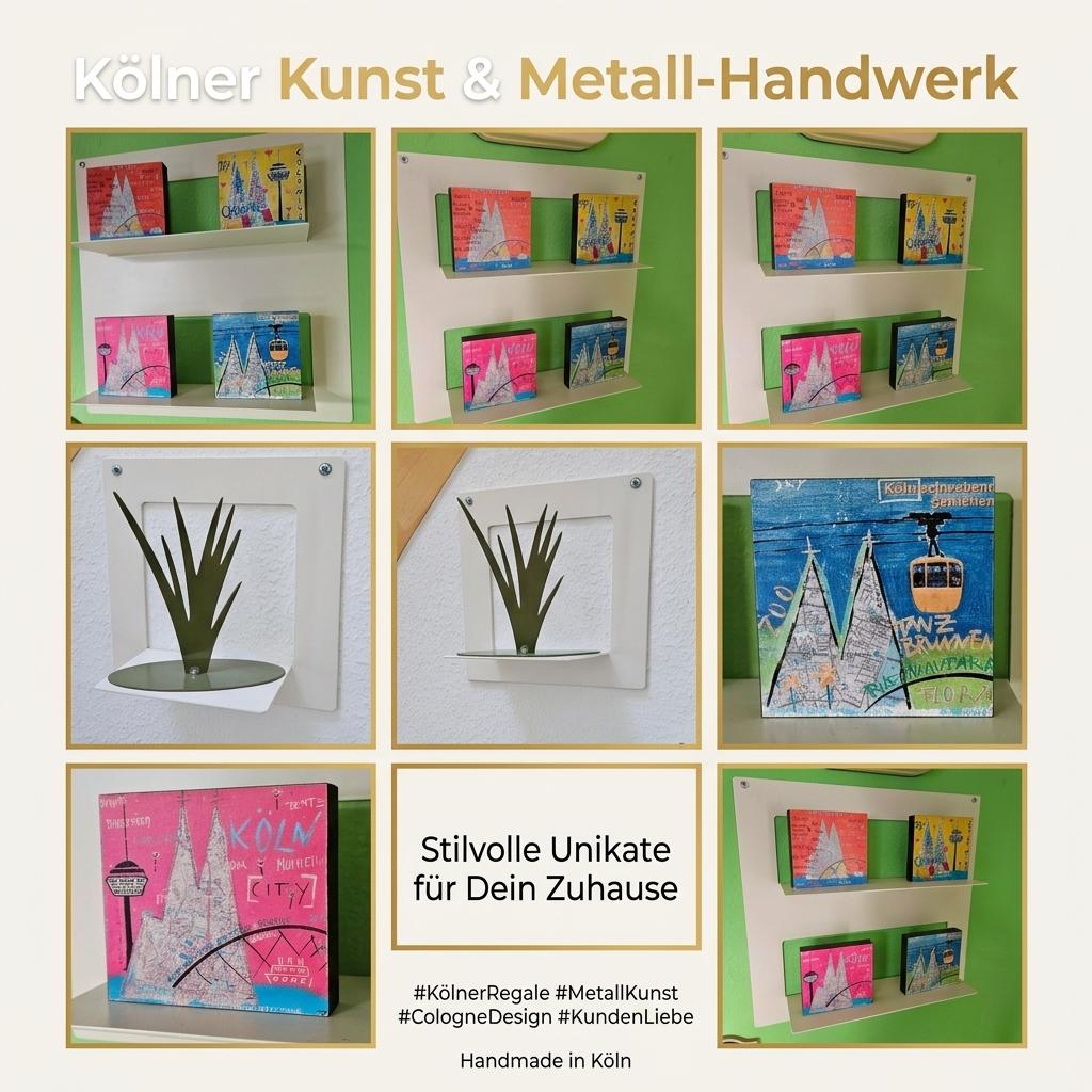 erstelle eine Collage für einen Instagram Post, hier sind Kundenfotos , von einem Kunden , der unsere Metallregale gekauft hat und diese bei sich zu Hause abfotografiert hat. Die Bilder sollen trotzdem professionell wirken und unsere Produkte gut aussehen lasse