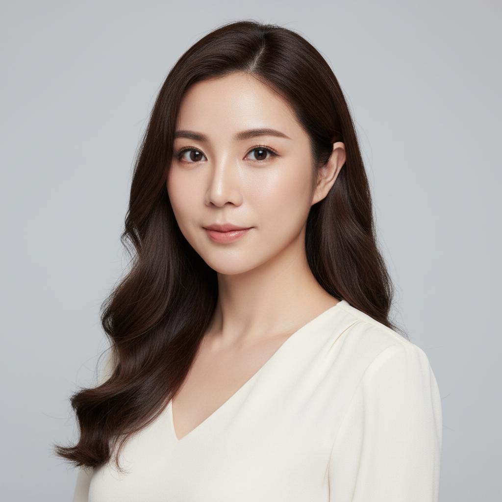 帮我根据我提供的图片，生成长得五官和我一致没有网红，没有p图五官保持我的五官 的职业形象图