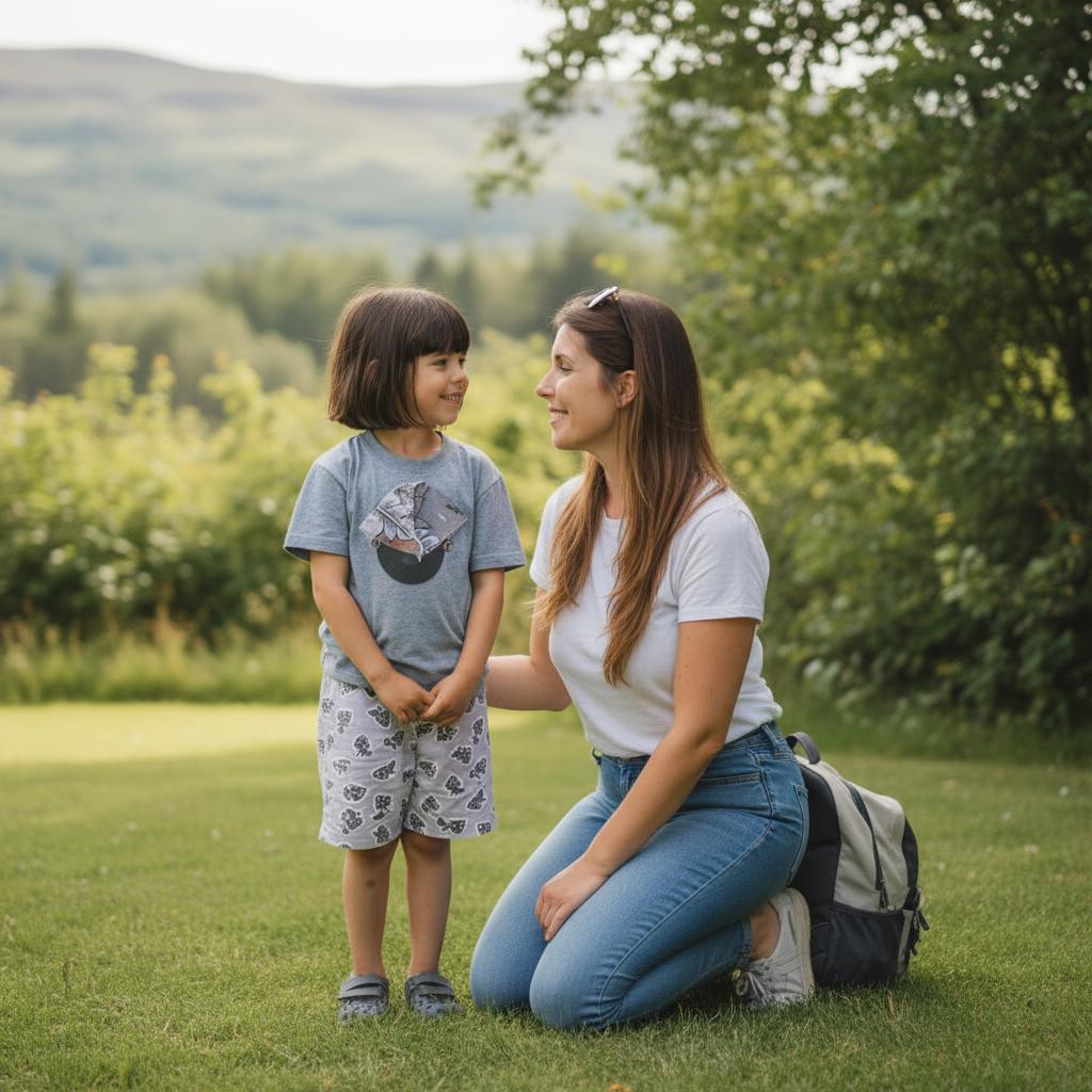 Vorrei che unissi in un unica immagina la me adulta e la me bambina, rimanendo fedele a fisionomia di entrambe, vorrei un immagine tenera dove ci guardiamo sorridendo