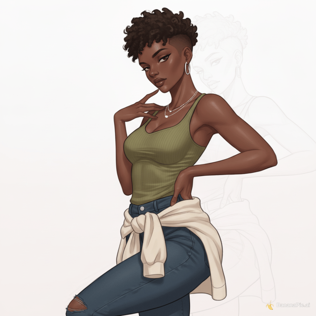 Generate me an image of a female African American OC.