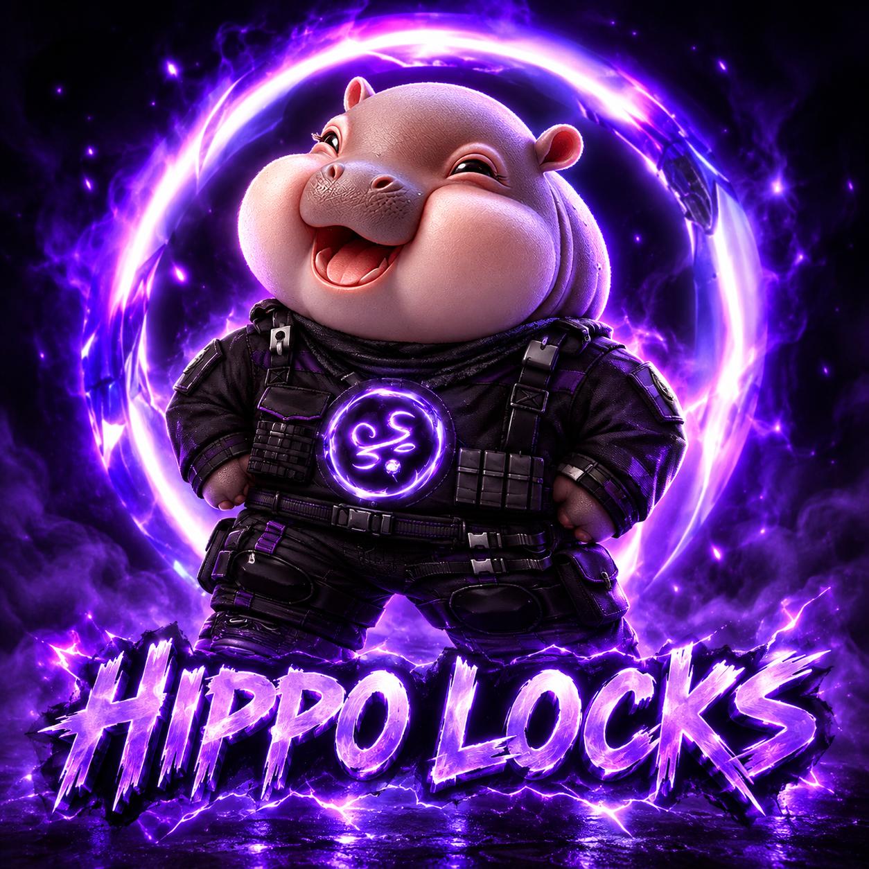make the hipo wear this uniform and have the logo in the middle also make a sentence saying hippo locks