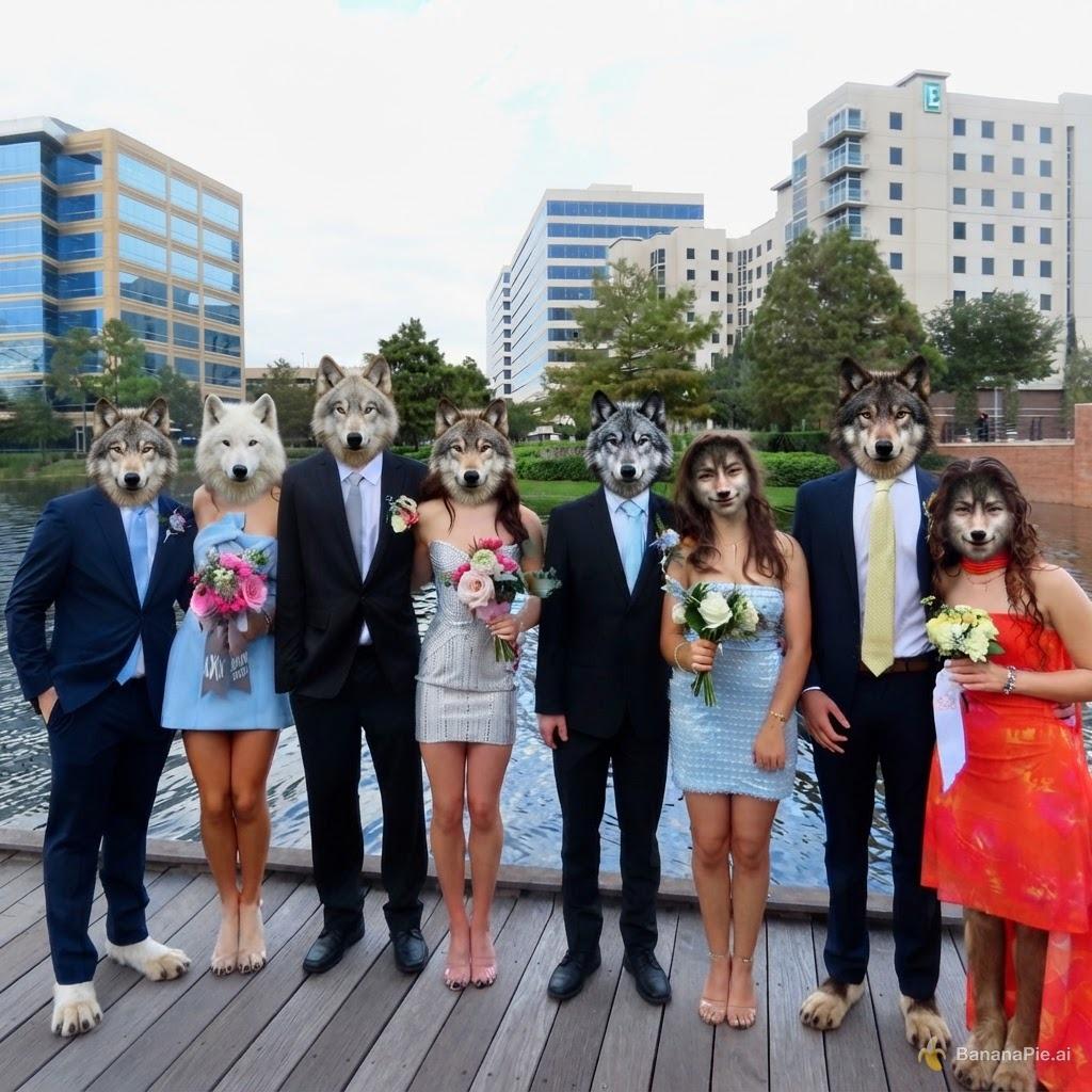 make everyone wolves and keep their facial features the same please