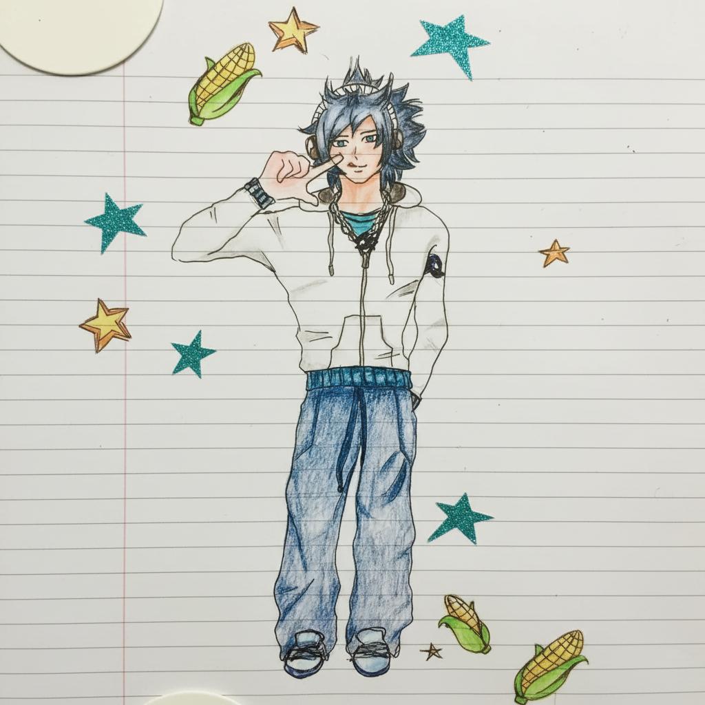 puoi rendere il personaggio questo disegno stile anime