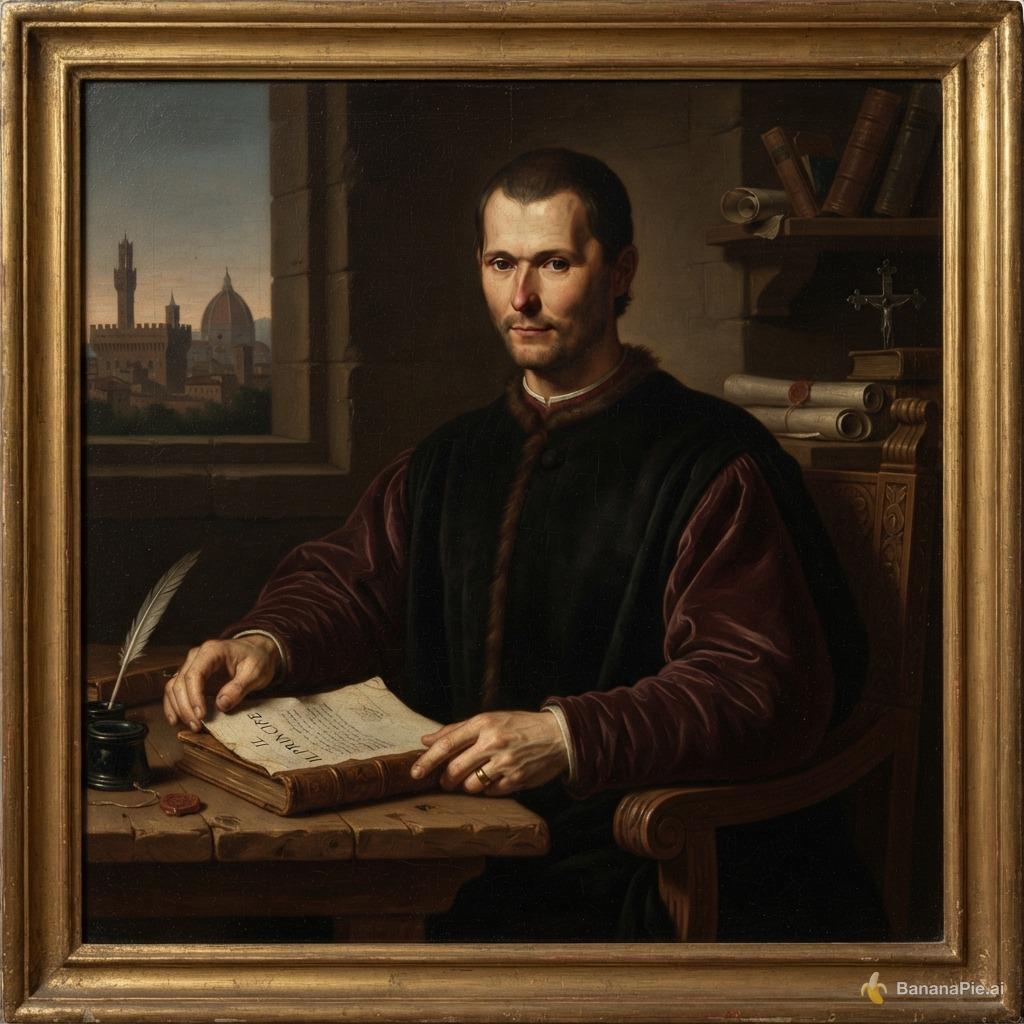 hazme una foto del filosofo maquiavelo antigua