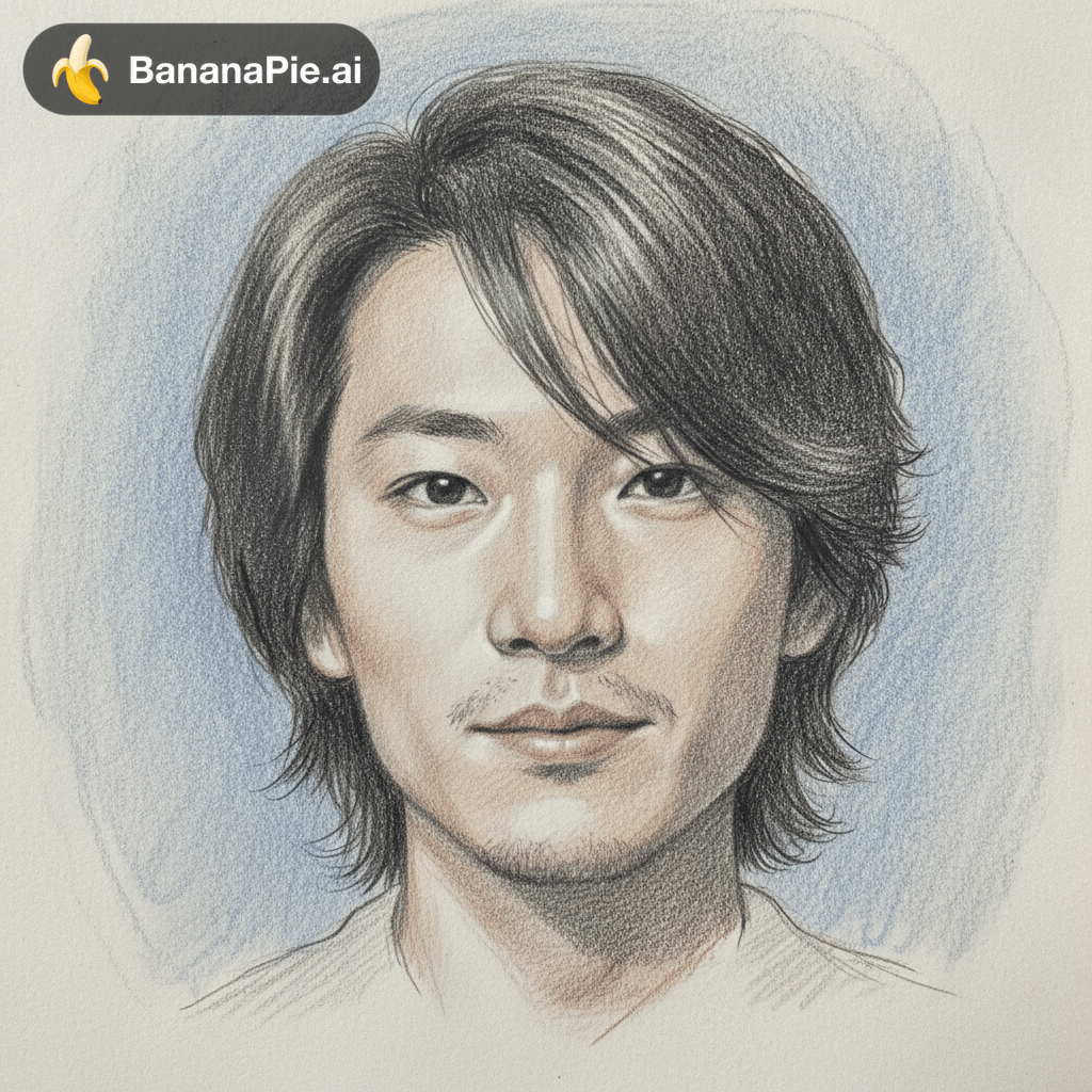 一张素描，将第一张的人像，变成第二张的素描风格，按照第二张的比例和构图生成，宽高比（4：3）
