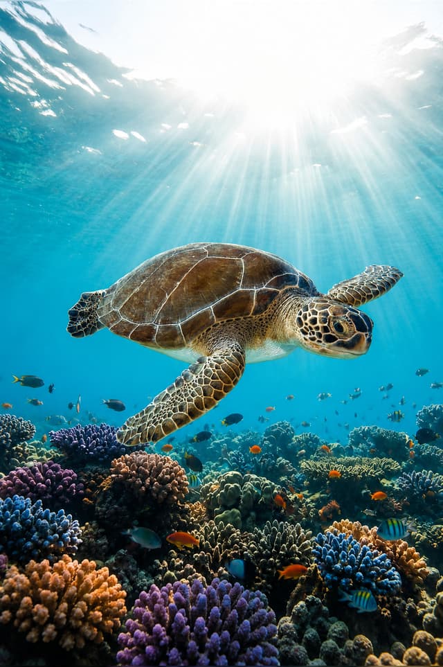 Ersetzte die Schildkröte auf dem zweiten Bild mit der Schildkröte aus dem ersten Bild.