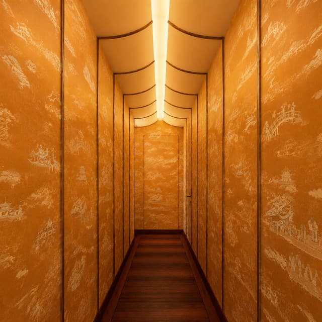 Use the orange of the wallpaper at this link:  https://mindtheg.com/products/wallpaper/floating-world-golden-wallpaper.html?_gl=1*1hdpp3w*_up*MQ..*_gs*MQ..&gclid=CjwKCAjwyuDTBhB-EiwANCQhLAVF6DZJbA7IdgEGpPygyvQiSlMO4_eVlMzzoBjzpiZSc4bS8y6s5BoChwMQAvD_BwE&gbraid=0AAAAADwM7LHk_8ixA8iQEnnq-u79KecMD