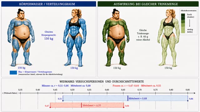 MINIMALE KORREKTUR – NUR DIE ZWEI MITTELWERTMARKIERUNGEN IM UNTEREN DIAGRAMM ÄNDERN.

Das gesamte Bild ist fertig. Nichts im oberen Bereich verändern. Keine Personen, Farben, Texte, Überschriften, Legenden, Größen oder Positionen verändern.

Auch im unteren Diagramm alle Skalenwerte, Spannweiten, Texte und Balken exakt beibehalten.

Ändere ausschließlich:

Blauer Mittelwert Männer:
Die senkrechte blaue Mittelwertlinie muss exakt bei r = 0,68 stehen.
0,68 liegt zwischen 0,65 und 0,70, genau 60 % des Abstandes von 0,65 nach 0,70.
Die Beschriftung „Mittelwert ≈ 0,68“ direkt passend an dieser Linie positionieren.

Roter Mittelwert Frauen:
Die senkrechte rote Mittelwertlinie muss exakt bei r = 0,55 stehen und damit exakt mit der auf der Skala vorhandenen Position 0,55 übereinstimmen.
Die Beschriftung „Mittelwert ≈ 0,55“ passend an dieser Linie positionieren.

WICHTIG:
Die blaue Spannweite 0,51–0,86 nicht verändern.
Die rote Spannweite 0,47–0,64 nicht verändern.
Die horizontale r-Skala nicht verschieben oder neu zeichnen.
Keine anderen Änderungen am gesamten Bild durchführen.