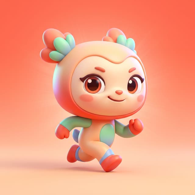 A premium mobile fitness game app icon featuring an original cute virtual fitness pet.
The character should feel like a collectible designer toy mixed with a modern animated game character: oversized head, compact body, tiny limbs, expressive eyes, playful confident smile, energetic pose.
The character represents personal growth, fitness, body transformation and healthy lifestyle rather than bodybuilding.
Visual language: modern Gen-Z consumer app, premium 3D animation, cute but not childish, stylish but not aggressive, playful but sophisticated.
Strong iconic silhouette, instantly recognizable at very small size, character fills most of the icon.
Minimal background with a smooth vibrant gradient, subtle glow, soft shadows, polished 3D materials, cinematic studio lighting.
No dumbbells, no gym equipment, no muscular human body, no text, no numbers, no logos, no complicated scenery.
The result should look like a successful global mobile game / lifestyle app brand, highly collectible and emotionally appealing.