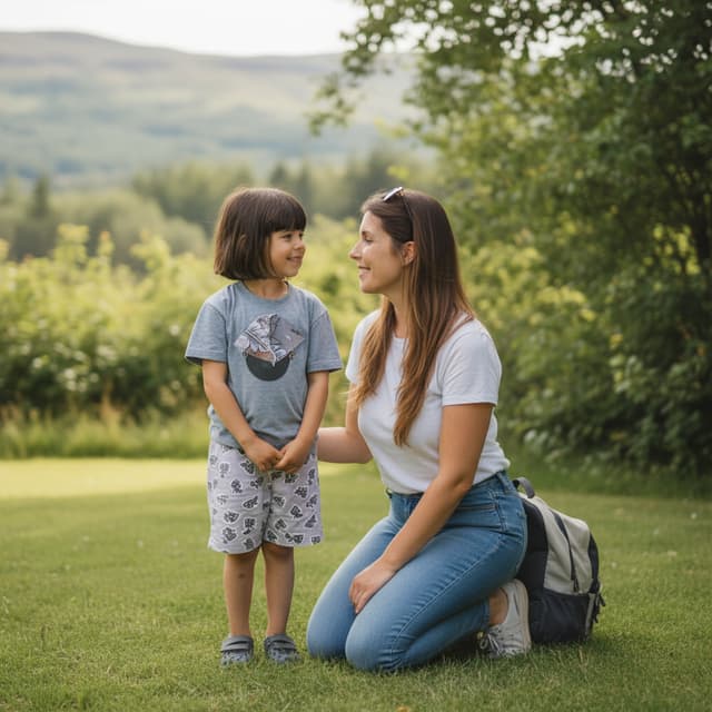 Vorrei che unissi in un unica immagina la me adulta e la me bambina, rimanendo fedele a fisionomia di entrambe, vorrei un immagine tenera dove ci guardiamo sorridendo