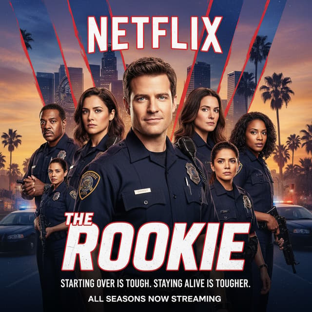 Make me a poster about the Netflix series the rookie