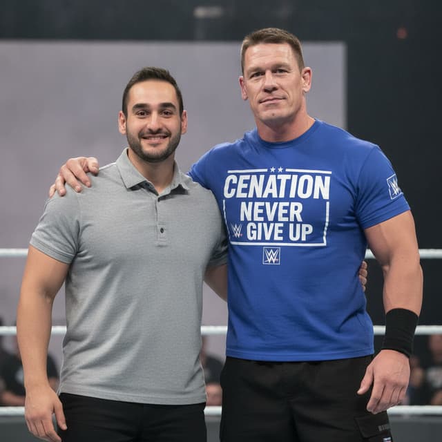ich lade dire ein kopf foto hoch erstelle aus diesem einen mensch der diesen kopf hat und von john cena in den schwietzkasten genommen wird