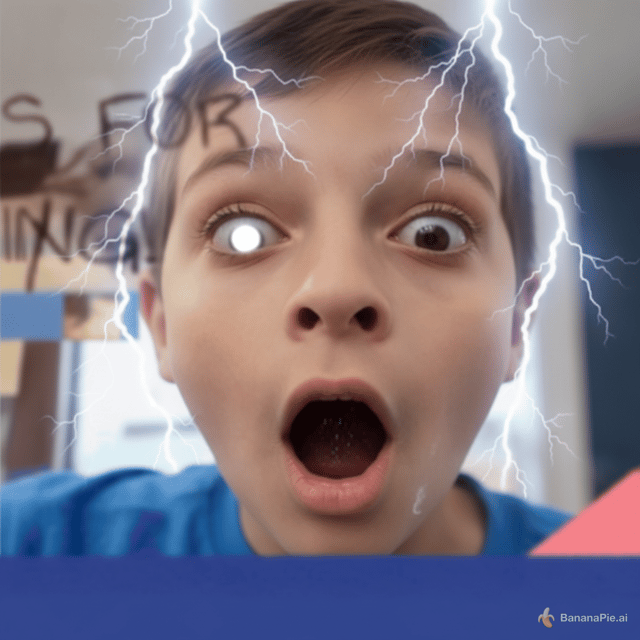 make him have glowing eyes and lightning effect like the secend pic