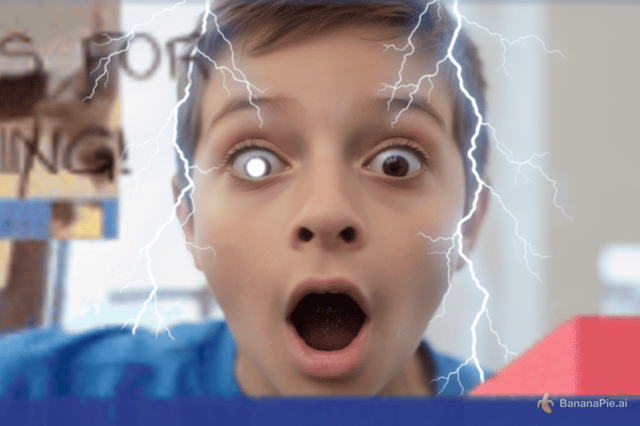 make him have glowing eyes and lightning effect like the secend pic