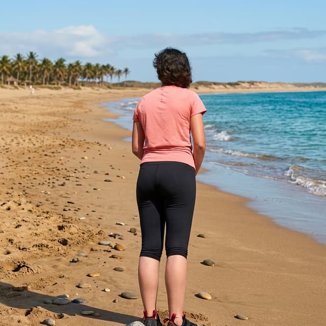 Rimuovi l'attrezzatura da scalata e sostituisci il paesaggio con una spiaggia