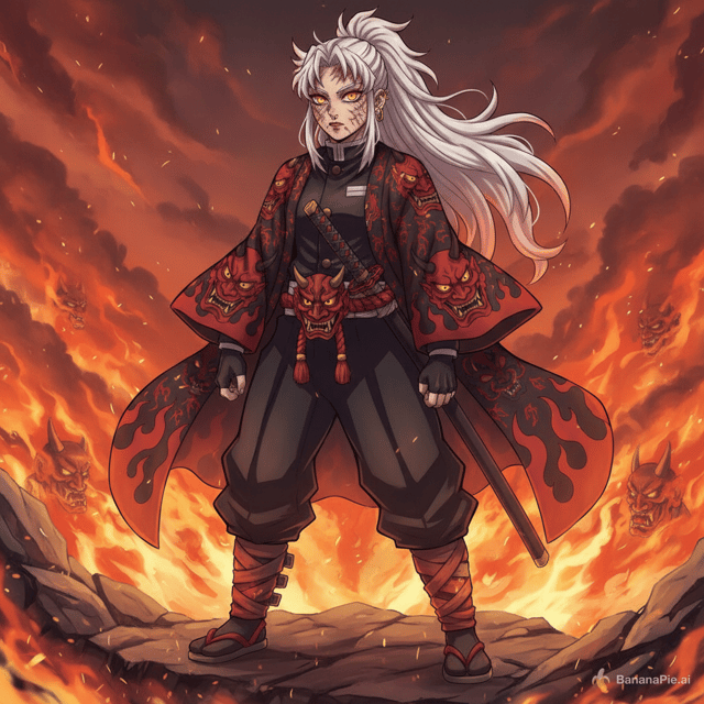 my demon slayer oc, enora, the hell hashira