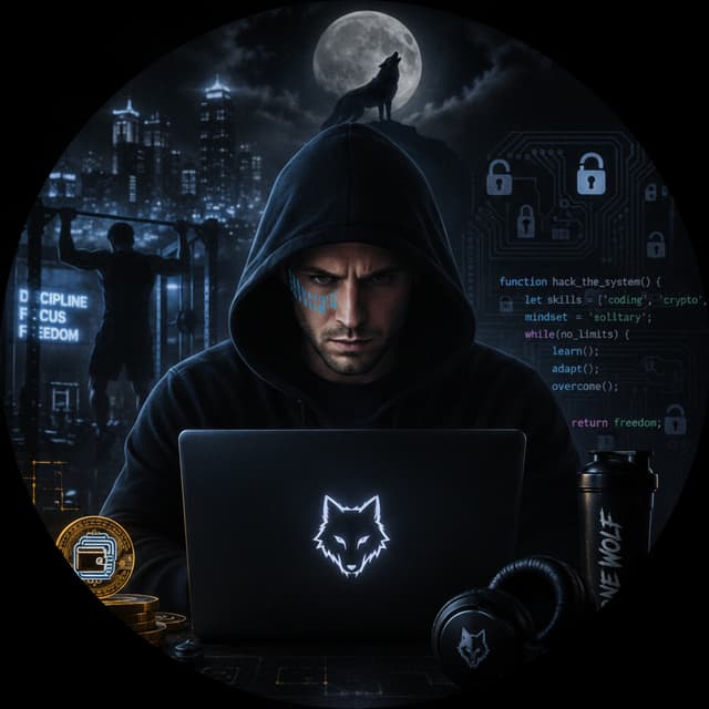 genera una foto profilo per github di uno appassionato di cripto, che gli piace allenarsi, è spesso un lupo solitario, gli piace hackerare e il coding.
deve assomigliarci. voglio un essere umano pero e niente hardstyle