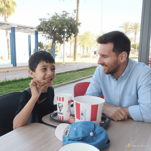 hablando con messi