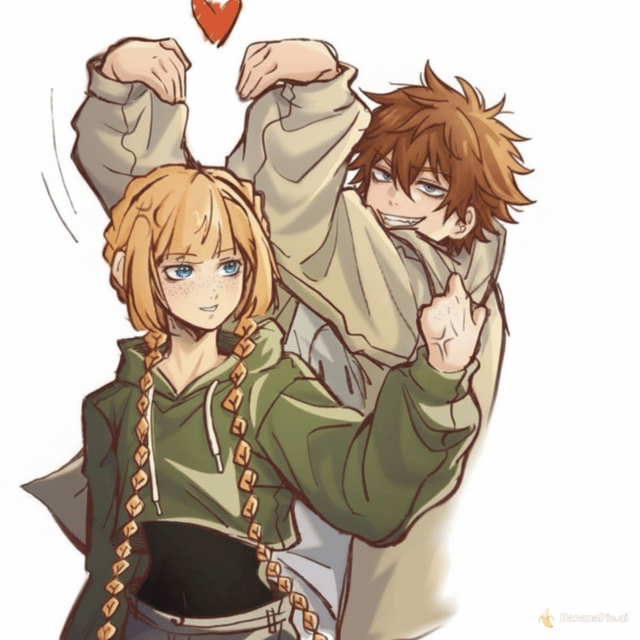 make the blonde haired boy have brown hair and blue eyes- then change the ginger hair's eyes to blue