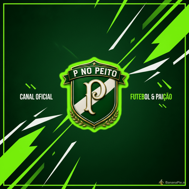 Criar um banner para um canal de youtube com uma arte que chame atençao com as cores verde , branco e verde limao baseado na logo do canal