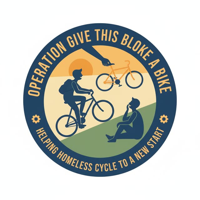 make me logo for a charity called operation give this bloke a bike where people help out homless people by giving them a bike so they can get setting easer