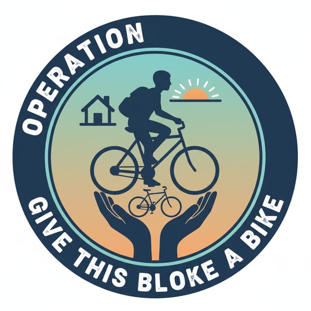 make me logo for a charity called operation give this bloke a bike where people help out homless people by giving them a bike so they can get setting easer