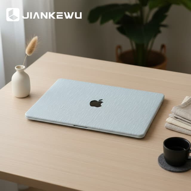 根据参考图2张的电脑壳，生成etsy电商电脑壳主图，不可以和这2张图的电脑壳有色差， 要完全复刻电脑壳上的细节。