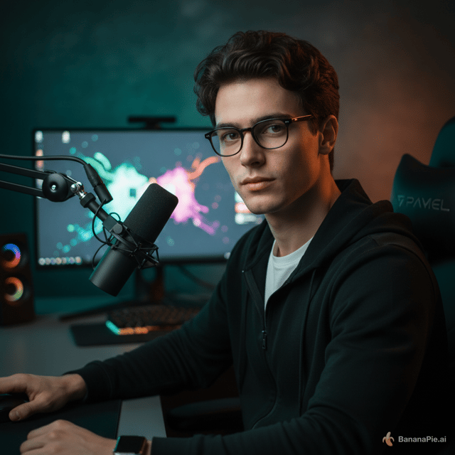 Prompt Strategy & Base Persona
To keep your AI influencer looking consistent, include a core description in every prompt:

Core Persona Visual Anchor:

A handsome young adult man in his early-to-mid 20s with dark brown wavy hair, wearing dark-rimmed glasses, athletic-slim build, wearing a clean, modern aesthetic outfit.

1. Gaming Room / Streamer Setup (Talking Head / Reaction Style)
Ideal for videos featuring text overlays, top-10 lists, gaming comebacks, or commentary.

Prompt:

Cinematic portrait photo of a young man with dark wavy hair and dark glasses sitting in a modern gaming setup, neutral confident expression looking slightly past the camera, soft RGB neon backlighting in dark teal and warm orange, minimalist sleek desk, high-end studio microphone on a boom arm visible, shallow depth of field, cozy dark room vibe, highly detailed face, shot on 85mm lens, f/1.8, photo realism, 8k --ar 9:16

2. Casual Tech / Gaming Vlogger (POV / Selfie Style)
Great for dynamic TikToks, quick advice, or story-time formats where he appears to be holding the phone.

Prompt:

Slightly low-angle casual smartphone selfie photo of a stylish handsome young man with dark wavy hair and glasses, wearing a comfortable black crewneck sweatshirt, sitting at a desk with a gaming monitor slightly out of focus in the background, warm ambient indoor lighting, natural subtle smirk, highly realistic skin texture, candid social media post style, vertical aspect ratio --ar 9:16

3. Coffee & Gaming / Lifestyle Break
Use this for softer posts, background images, or lifestyle transitions within your gaming/comebacks content.

Prompt:

Vertical lifestyle portrait of a young man with dark messy-wavy hair wearing black glasses and a brown knitted sweater, holding a takeaway coffee cup near a modern desk with a mechanical keyboard and gaming setup blurred in the background, soft natural daylight mixed with subtle desk lighting, cinematic photography, photorealistic --ar 9:16

Tips for Generation Consistency:
Image-to-Image (Img2Img / Reference): If Nano Banana supports reference images, feed it the generated photo of your unified character from our previous step to maintain face identity across frames.

Text Overlays: In TikTok, add your gaming comebacks or caption text directly using TikTok's text editor over these generated backgrounds for the best engagement and readability.