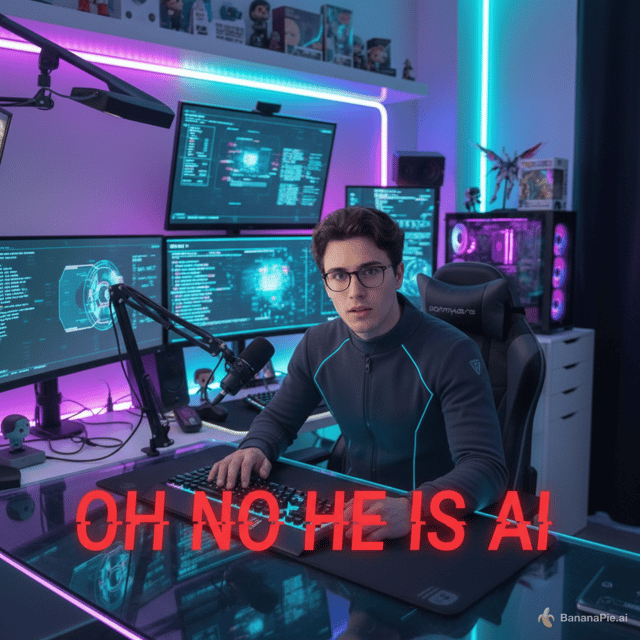 Opening scene: The "OH NO" Hook & Intro
Background Asset: A sleek, modern creator studio with a microphone, or a blurred neon background.

Audio/Visual Trick: At the exact moment he says "Yes, I am," flash the huge, bold red text OH NO HE IS AI across the screen with a subtle "glitch" or record-scratch sound effect.

Copy-Paste Script:

Wait, don't swipe! Yes, I am an AI. [pause 0.5] Look, don't panic, I’m not here to take over the world or steal your data... probably. [pause 0.5] I’m Kodii, and welcome to Kodii Talks. You're probably here because you want to be a full-time creator, but figuring out your niche is rough. Let me show you what I mean.
Here is the exact step-by-step setup and the copy-paste script formatted specifically for HeyGen.

Since HeyGen avatars cannot physically throw controllers or drop burgers dynamically, we will use HeyGen’s pause features and suggest simple sound effects or image overlays (which you can add right inside the HeyGen timeline) to sell the joke perfectly.

Scene 1: The Gamer Fail
Background Asset: Search HeyGen’s backgrounds for "Gaming Room" or upload a neon-lit setup.

Audio/Visual Trick: Add a quick "Game Over" sound effect in the audio track right before the avatar speaks.

Copy-Paste Script (for the text box):

I have a neural network that processes a billion calculations a second, and I still just got 360-no-scoped by a twelve-year-old on a Switch. [pause 0.5] If you’re trying to become a full-time content creator, finding your exact niche can feel exactly like this. Just constant losing.

Scene 2: The Luxury Mukbang Disaster
Background Asset: Upload an image of a luxury car interior (like a Ferrari or Bentley).

Audio/Visual Trick: Upload a transparent PNG of a ketchup splat and make it pop on screen right during the pause, paired with a "splat" sound effect.

Copy-Paste Script (for the text box):

Maybe you want to do luxury car mukbangs? [pause 1.0] Oops. [pause 0.5] Good thing my creator coded this car, because fixing that stain would cost more than my entire server hosting fee. Being a creator is messy, especially when you don't know what works.

Scene 3: The Tech Review Snap
Background Asset: Search HeyGen for a "Modern Office" or minimalist desk background.

Audio/Visual Trick: Add a loud plastic "snap" sound effect right during the first pause.

Copy-Paste Script (for the text box):
Or maybe tech reviews? This gadget features a sleek— [pause 1.5] Okay, clearly my physical strength parameters were coded wrong. Look, I’m literally an AI. I don't have a physical body, but I do have the analytics on what actually makes a channel blow up. [pause 0.5] Figuring out what kind of content you want to make is the hardest part of the creator economy. But once you find it? I have the exact mathematical growth strategies to make sure people actually see it. No fluff, just data-driven tactics to get you paid. Hit follow, pick a hobby you won't immediately destroy, and let's build your channel.