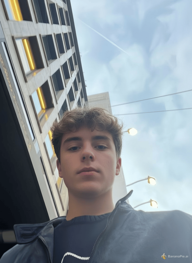 Change this persons face to edit the second persons face into the first image. Change the hairstyle to a more similar image to the second image, and remove the glasses.