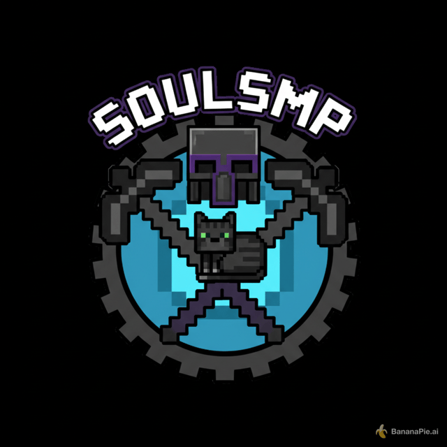 napravi mi 2d znaci nemoj da bude 3d za moj minecraft server SoulSMP i u sebi mora imati netherite kapicu netherite hoe  netherite sword i mace pokusaj da izgledda sto blize minecraftu i obavezno mora biti 2d