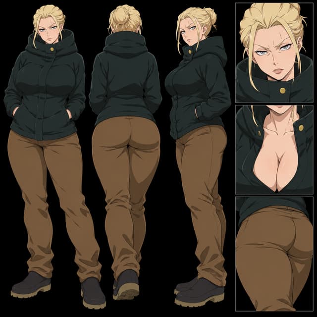 CAN YOU MAKE A FEMININE WOMAN/FEMALE VERSION OF THIS MAN IN THE IMAGE. Make her be slim thick (big tits and thick thighs).