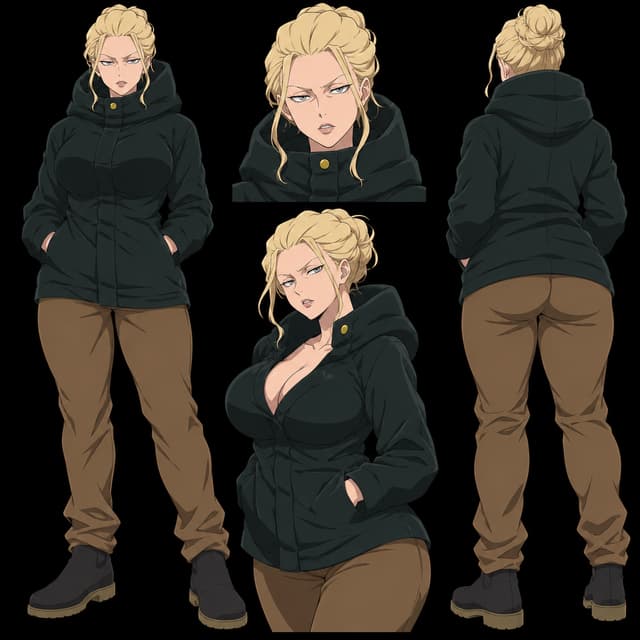 CAN YOU MAKE A FEMININE WOMAN/FEMALE VERSION OF THIS MAN IN THE IMAGE. Make her be slim thick (big tits and thick thighs).