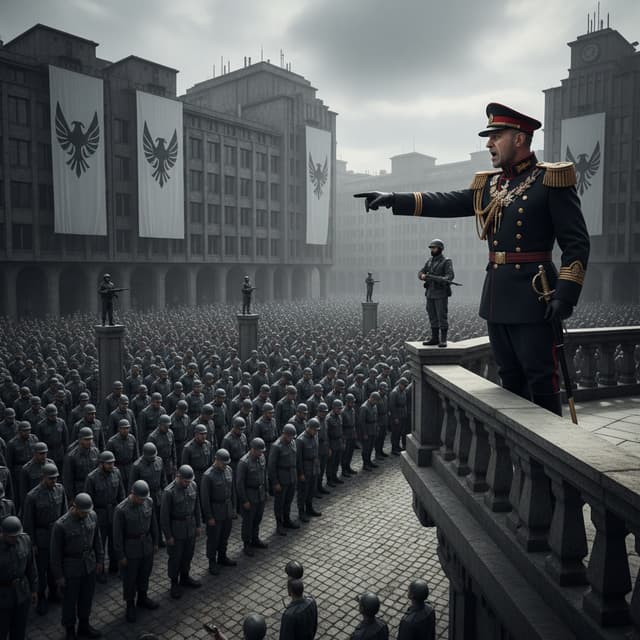 1. **Authoritarian**
   This visual relates to the word **authoritarian** because it depicts a powerful ruler giving orders to people who are expected to obey. An authoritarian person or government has strict control over others and does not allow much freedom or disagreement.

2. **Benevolent**
   This visual relates to the word **benevolent** because it depicts a person helping an elderly woman cross the street. Someone who is benevolent is kind, caring, and willing to help others without expecting something in return.

3. **Conformity**
   This visual relates to the word **conformity** because it depicts a group of people dressed alike and following the same behavior. Conformity occurs when people change their actions, appearance, or opinions to match the expectations of a group.

4. **Disparity**
   This visual relates to the word **disparity** because it depicts a large, wealthy house next to a small, run-down house. The visual shows a significant difference in wealth and living conditions, which represents the inequality associated with disparity.