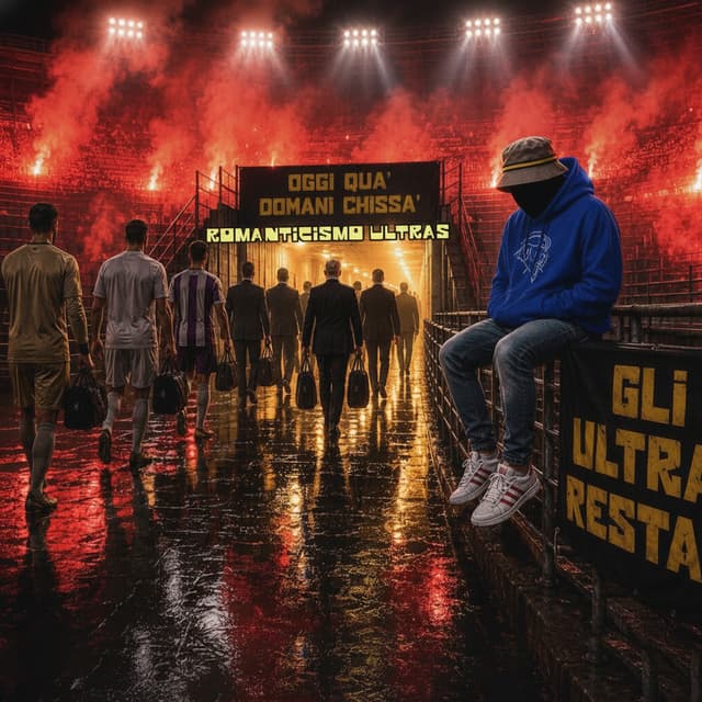 la bandiera diventa di colore bianco con le scritte in blu royal rimuovi la scritta romanticismo ultras la felpa diventa di colore blu royal rimuovi lo stemma dalla felpa il disegno diventa un disegno a mano libera con il tratteggio