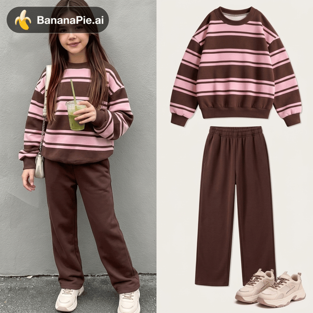 将图二的衣服放到图一上 裤子生成直筒裤