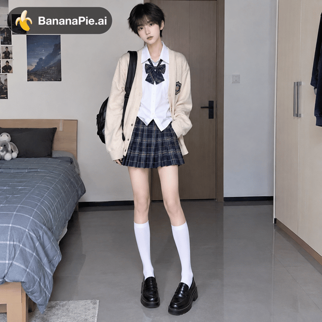 生成一张穿GK的假小子图片，全身图